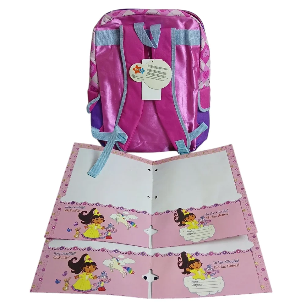 2006 Dora‎ the Explorer And Boots Purple Backpack With (2)Folders NWT
